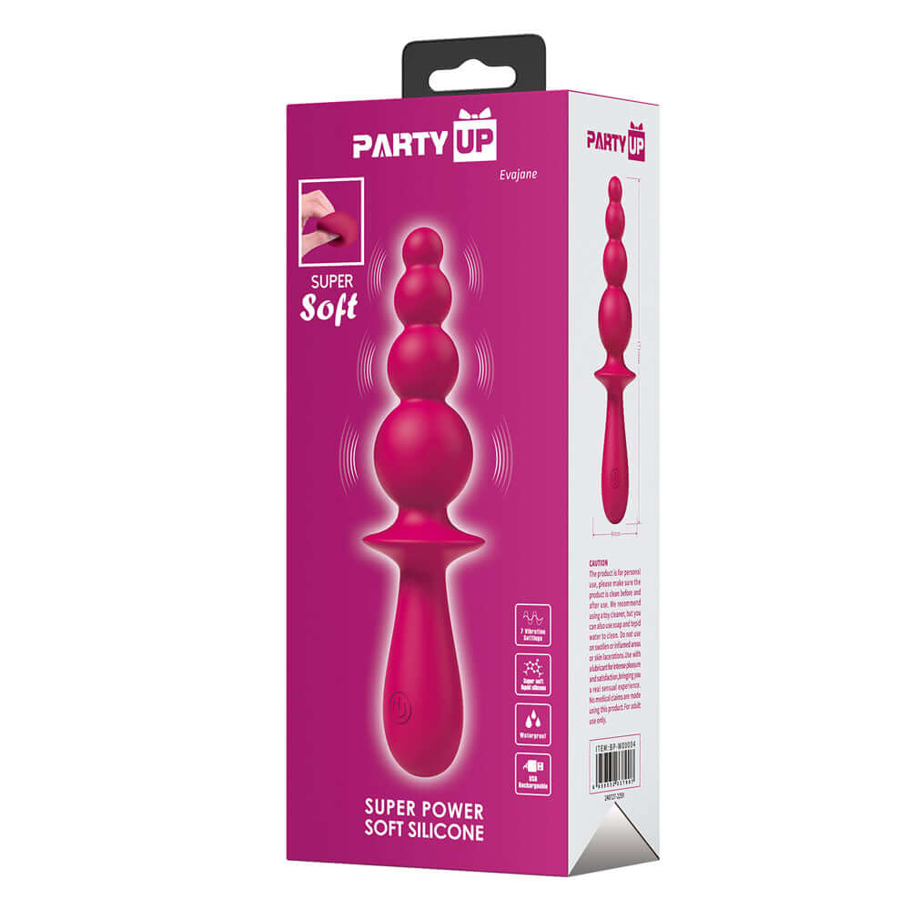 Party Up EVAJANE - Pink - Pink 17.1 cm USB Rechargeable Beaded Vibrator